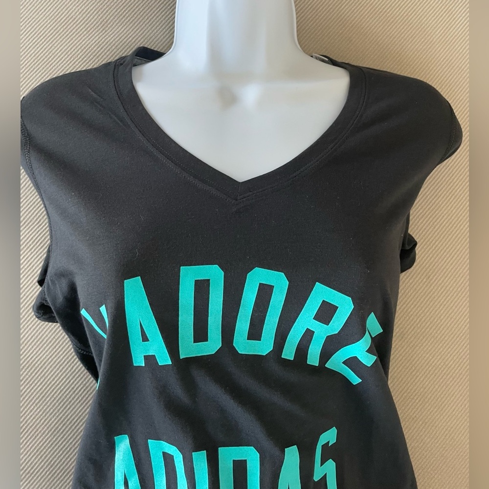 Adidas “climalite” t-shirt with “J’adore”